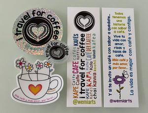 i travel for coffee bundle- Stickers