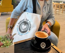 Cargar imagen en el visor de la galería, Tote bag #itravelforcoffee