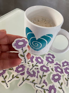 Stickers- wemiarts flower 3”.